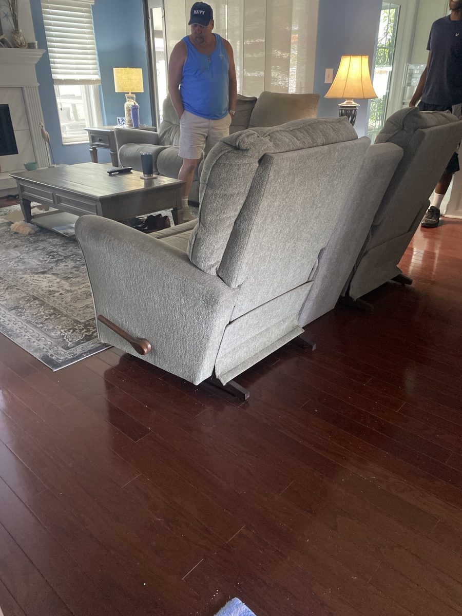 Living room furniture before removal